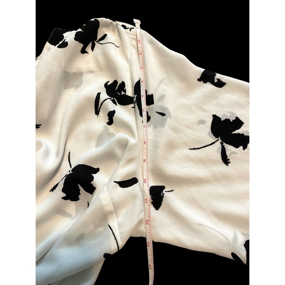 Ava & Viv Long Sleeve Floral Blouse Tunic White/Black Floral Women's 3X - Picture 10 of 12